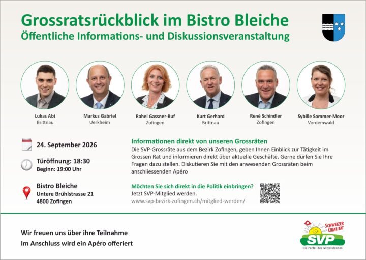Flyer Grossratsrückblick vom 24.09.2026